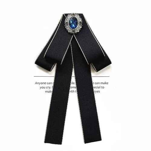 Collier Femme Fleurs Noeud Papillon Ruban Broche Britannique Mode Coréenne Collège Style Banque Vêtements De Cérémonie Chemises Cristal Perle Noeud Papillon
