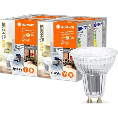 Sun@Home Lampe Led Gu10 Avec 4,9w Remplace 40 W, 268 Lm, Lumière Du Soleil À La Cheminée (2200-5000k), Cri95, Sun@Home Smart Wifi Lumière, Paquet De 4[Amp749565]