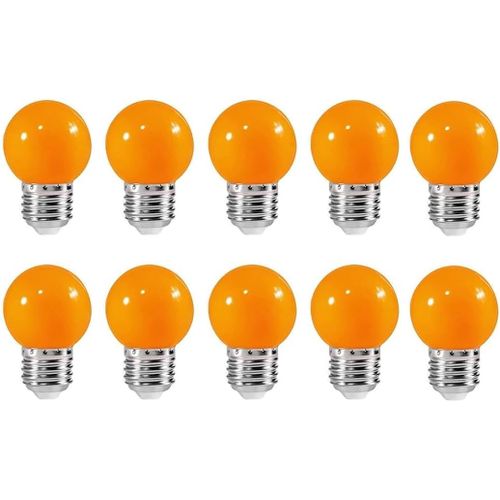 Ampoule Led Couleur E27 2w Équivalente 20w Ac 220v-240v E27 Baïonnette Ampoules Guirlande Led Ampoules Multicolore Pour Maison Bar Fête Décoration D'ambiance, Orange, Lot De 10[Amp748676]
