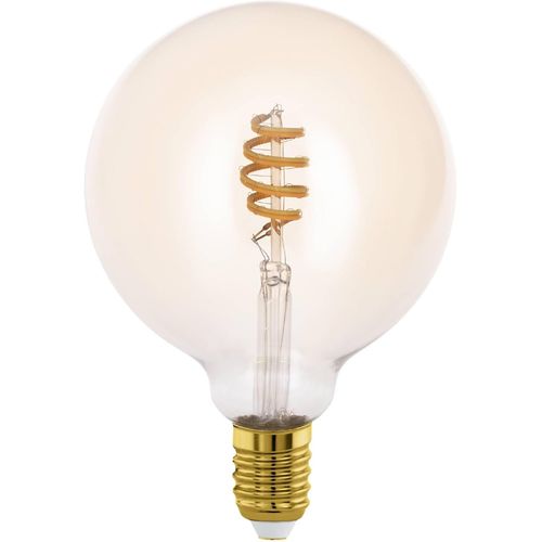 Connect.Z Ampoule Led E27 Connectée, G125, Zigbee, Contrôlable Par Appli Et Commande Vocale, Dimmable, Blanc Chaud - Froid, 360 Lumens, 5 Watts, Ambré, Design Vintage[Amp747953]