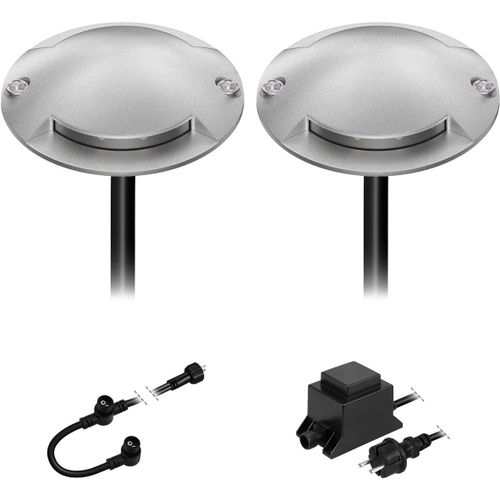 Lampadaire Led Bunda, 2 Lampes, Pour L'extérieur, Passable, Blanc Chaud, Lot De 2[Amp748176]