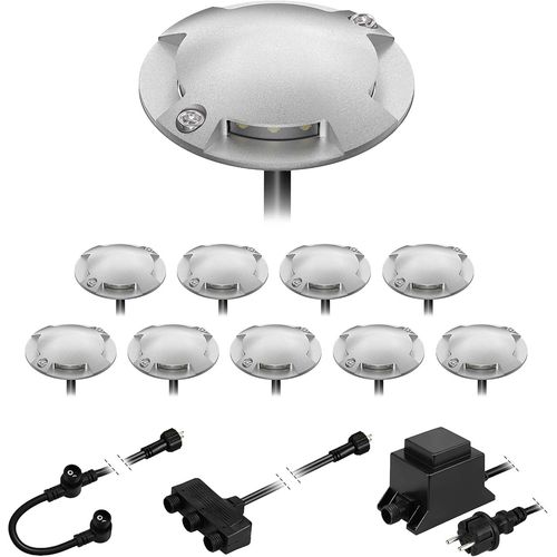 Lampadaire Led Bunda, 4 Lampes, Pour L'extérieur, Passable, Blanc Froid, Lot De 10[Amp748175]