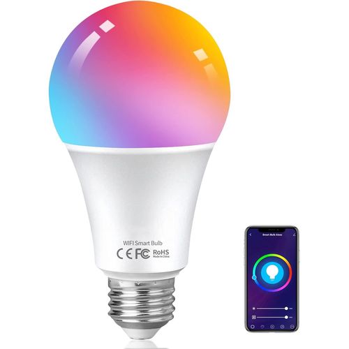 Ampoule Intelligente Wifi Led Smart Bulb E27, Rgb Ampoule Connectee Alexa 9w 806lm Compatible Avec Alexa/Google Home/Siri, Aucun Hub Requis, 1 Pack[Amp747020]