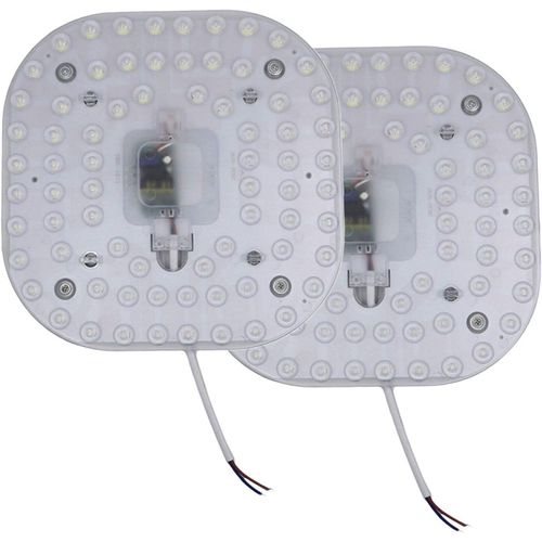 Lot De 2 Led Module Avec Aimants, Kit De Montage Pour Plafonnier Disque Neon Anneau Circulaire, Dimensions 210Mm × 210Mm, 36W, 6500K Blanc Froid, 3200 Lumens, Ac 165-265V, Non Dimm[AMP749645]