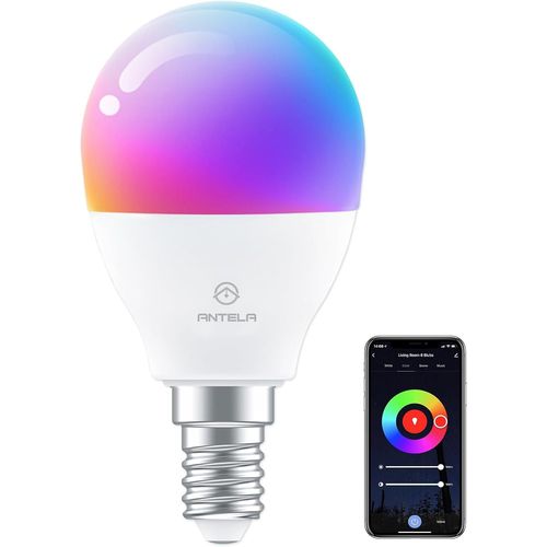 Ampoule Connectée Wifi G45 E14 4.5w Ampoule Led Intelligente Rgb+Cct 2700k-6500k Compatible Avec Alexa, Google Home, App Télécommande, Commande Vocale[Amp747840]