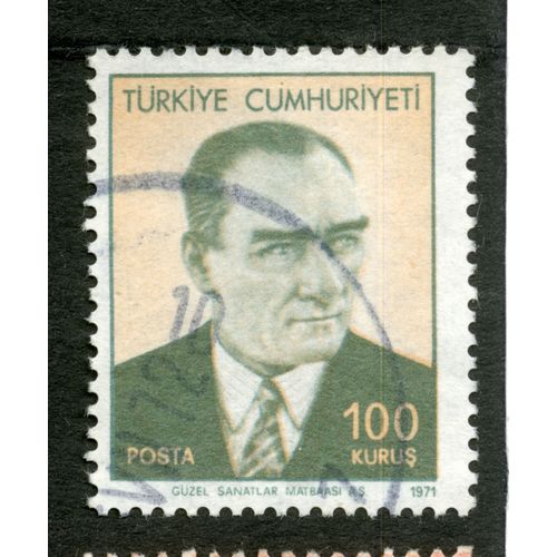 Timbre Oblitéré Turkiye Cumhuriyeti, Posta, 1971, 100 Kurus