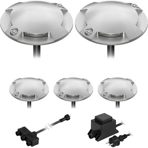 Lampadaire Led Bunda, 4 Lampes, Pour L'extérieur, Passable, Blanc Chaud, Lot De 5[Amp748186]