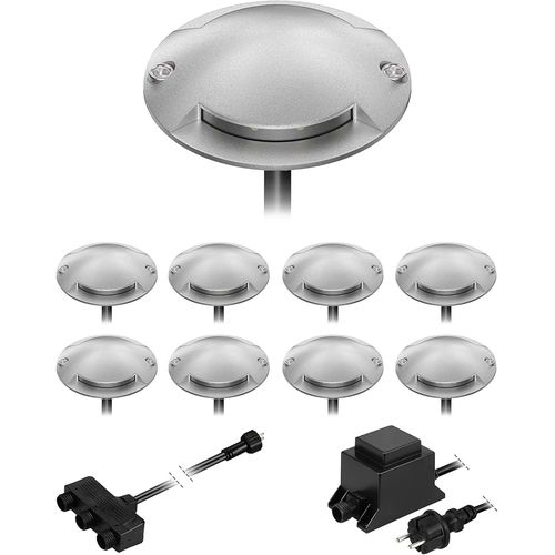 Lampadaire Led Bunda, 2 Lampes, Pour L'extérieur, Passable, Blanc Froid, Lot De 9[Amp748190]