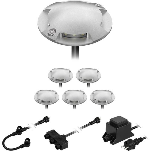 Lampadaire Led Bunda, 4 Lampes, Pour L'extérieur, Passable, Blanc Chaud, Lot De 6[Amp748197]
