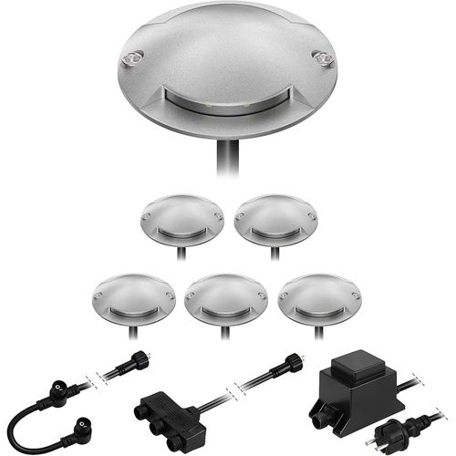 Lampadaire Led Bunda, 2 Lampes, Pour L'extérieur, Passable, Blanc Chaud, Lot De 6[Amp748198]