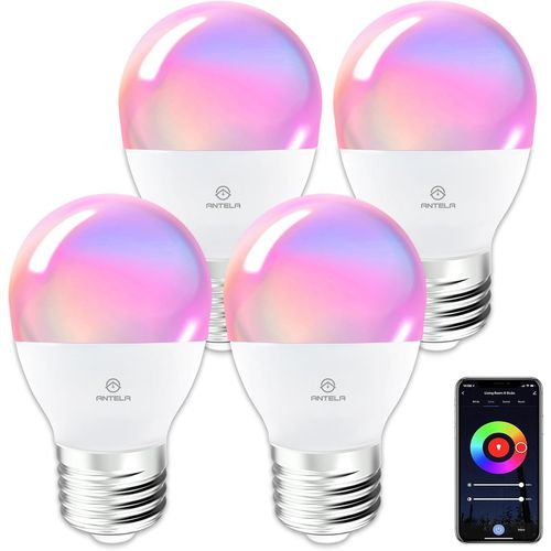 Ampoule Connectée Wifi Alexa E27 G45 4,9w 470lm Ampoule Led Intelligente Rgb+Cct 2700k-6500k, Compatible Avec Google Home, Smart Life App, 4pcs[Amp746453]