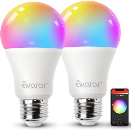 Ampoule Connectée À Alexa Google Home 9w E27 Wifi Intelligente Led, Commande Vocale, Couleur Dimmable, Minuterie, Smart Bulbs Pour Décoration/Bar/Restaurant (Lot De 2)[Amp747853]