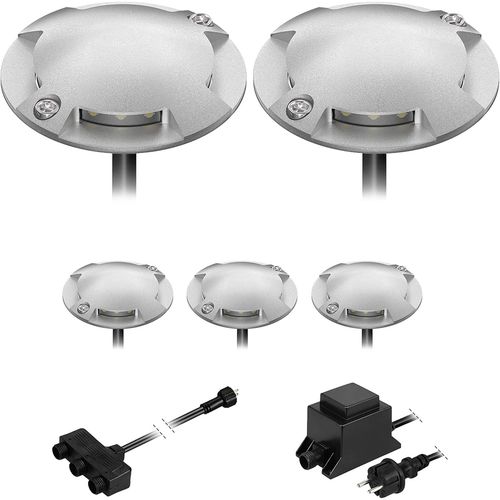 Lampadaire Led Bunda, 2 Lampes, Pour L'extérieur, Passable, Blanc Chaud, Lot De 5[Amp748189]
