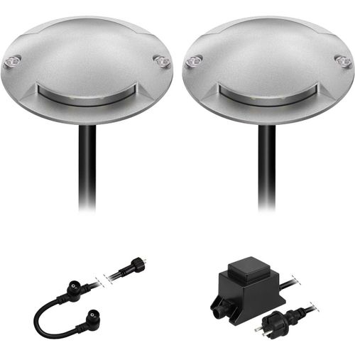 Lampadaire Led Bunda, 2 Lampes, Pour L'extérieur, Passable, Blanc Froid, Lot De 2[Amp748201]