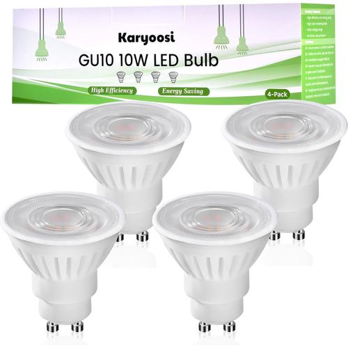 Ampoules Gu10 Led, Ampoule Led Gu10 10w Remplace Ampoule Halogène 100w, Blanc Neutre 4000k, 1000 Lumens, Angle De Faisceau 120°, Non-Dimmable[Amp745448]