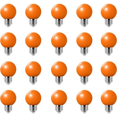 Paquet De 20 Ampoule Led De Couleur 2w E27 À Vis Ampoule Orange Pour Mariage Halloween Fête De Noël Bar Ambiance Ambiance Décor[Amp745465]