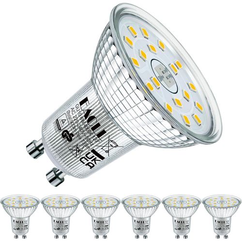 Ampoules Led Gu10 Blanc Neutre, 6w Équivalent Halogène 90w, Lot De 6, 4000k 735 Lumens Non Dimmable, Éclairag Sans Scintillement, Large Faisceau 120° Spot, Ac 230v Lampe À Réflecte[Amp746485]