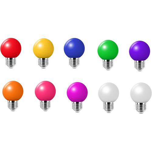 10pcs Set E27 Ampoules Led Couleur 2w G45 Golf Ball Mini Ampoules Sphériques Ampoules D'éclairage, Muliti Pour L'extérieur Intérieur String Yard Party, Fairy Party Nightlight, Muli[Amp746771]