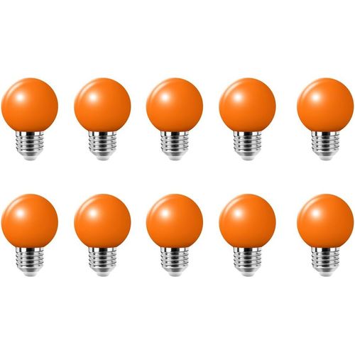 Lot De 10 Ampoule Couleur Led E27 2w, Équivalent Incandescence 20w, 2w G45 Ampoule Écoénergétique Colorée, Ampoule Mini Globe, Pour Mariages, Halloween, Noël,Orange[Amp748090]