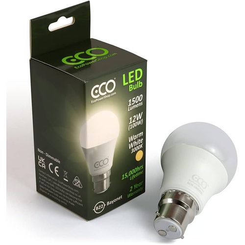 Ampoule Led À Baïonnette B22 100 W À 2 Broches Basse Consommation 12 W Led Lumineuse 1500 Lumens, Durée De Vie 15 000 Heures.[Amp747386]