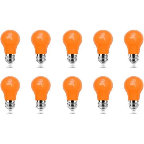 Ampoule Led De Couleur E27 3w À Vis Ampoule Orange, Équivalent Incandescence 30w, Pour Mariage Halloween Fête De Noël Bar Ambiance Ambiance Décor, Lot De 10[Amp747486]