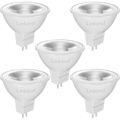 Ampoules Led Gu5.3 Mr16 12v, 5w Equivalent À 50w Lampe Traditionnelle, Blanc Chaud 2700k, 520lm, 36° Angle, Ampoules Led Spot 12v, Non Dimmable, Lot De 5[Amp740084]