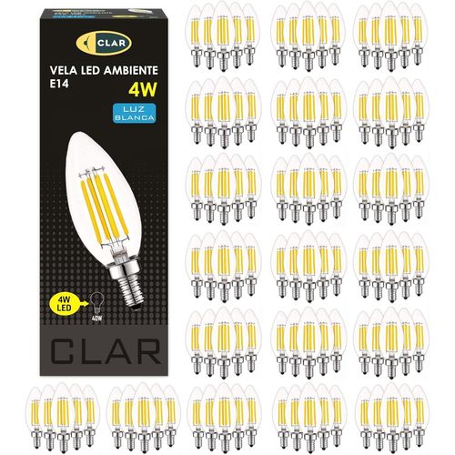 Ampoule Flamme Led E14 Petit Culot À Vis, Filament 4000k (4w Pack 100)[Amp741072]