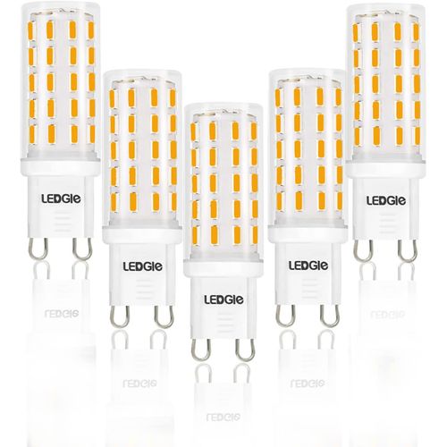 Ampoule Led G9 6w, Sans Scintillement, 54-Led 420lm, Non-Dimmable, Equivalence Incandescence 60w, Blanc Chaud 2800k, Lot De 5[Amp741461]