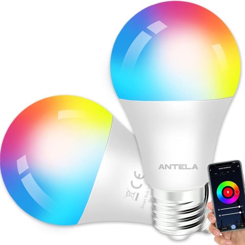 Ampoule Connectée Wifi E27 9w Led Multicouleurs Rgb + Cct 2700k-6500k, Compatible Avec Alexa/Google Home, Ampoule Intelligente Pas Besoin De Hub, 2 Pcs[Amp741268]