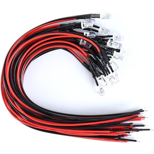 1 Pack (20 Ampoules) 5Mm 12V Dc Orange Led Pre-Wired Round Top Ampoule Pour Bricolage Voiture Jouets Pour Bateaux Parties[AMP741753]