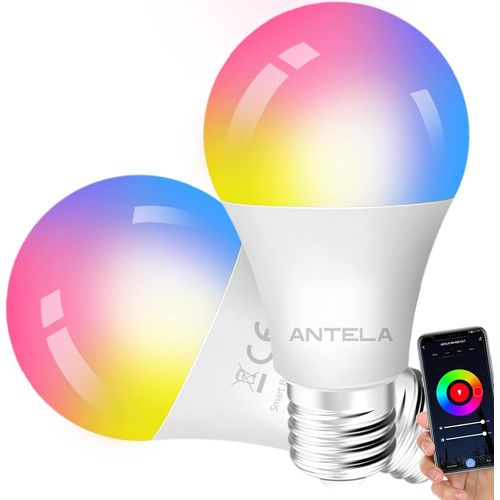 Ampoule Connectée Alexa Wifi E27 9w Rgb/Cct 2700k-6500k, Ampoule Led Intelligente Compatible Avec Google Home,Smart Life App, 2pcs[Amp741758]