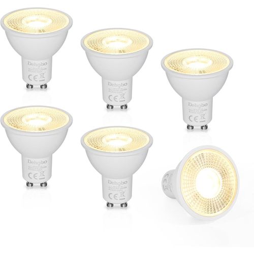 Gu10 Led Ampoules, Ampoule 6w 480 Lumen (Equivalent 60w) Pour Lampes Gu10, Ambre Glow, 2800k Blanc Chaud Convient Pour Le Salon, Chambre, Cuisine, Non-Dimmable, Lot De 6[Amp741391]