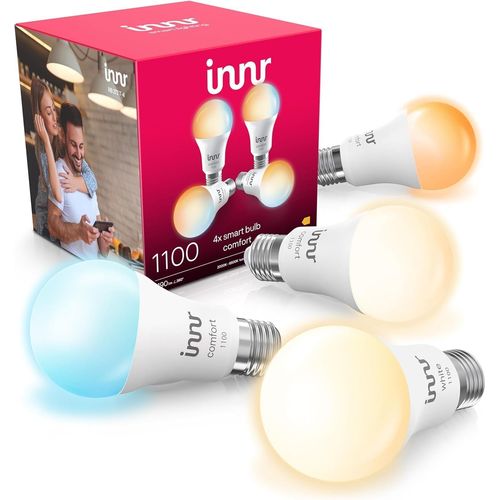 Ampoule Connectée Zigbee E27, Fonctionne Avec Hue* Et Alexa (Pont Requis), Lampe Blanc Chaud À Froid, Ampoules Led, Intensité Variable, 1190 Lumens - 4 Pack[Amp742097]