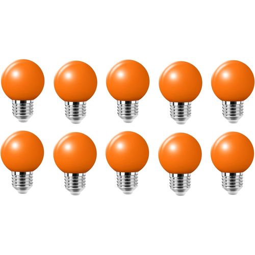 Ampoule E27 Couleur Led 2w Equivalent 20w, 200 Lumen, Ampoules Colorées E27 Pour Mariage, Fête, Bar, Décor D'ambiance, Non-Dimmable, Orange, Lot De 10[Amp741856]