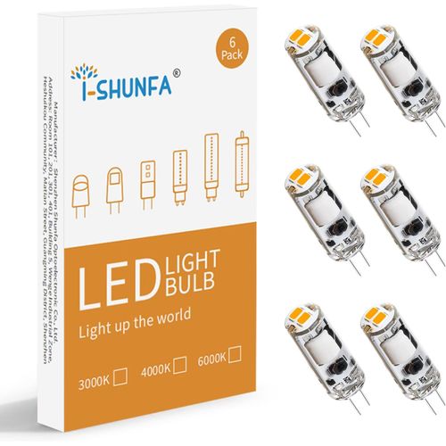 Ampoules Led G4, Blanc Chaud 3000k Ampoules Led G4 12v, 70lm 0.6w Remplacement 6-10w Ampoules Halogènes, Ampoule À Culot À Broches G4 Pas De Gradation, Mini Ampoule Led, Pack De 6[Amp740385]