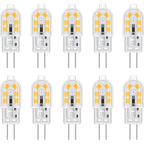 Ampoule G4 Led 12v 2w Blanc Neutre 4000k, 200lm, Équivalent Lampe Halogène G4 10w 20w, Non-Dimmable, Ac Dc G4 12v Led 4000k Pour Hotte De Cuisine, Lustre, Lot De 10[Amp740459]