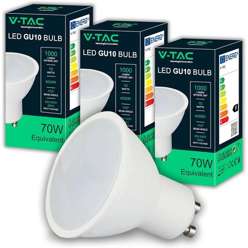 3x Ampoules Led Gu10-10w Haute Luminosité (Équivalent 70w) - 1000 Lumen Spot Led Gu10 Pour Une Efficacité Maximale Et Une Économie D'énergie - Blanc Neutre 4000k[Amp740337]