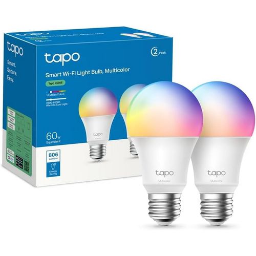 Ampoule Connectée Wifi, Ampoule Led E27 Multicolore 2500k-6500k, Dimmable 8.7 W 806lm, Compatible Avec Alexa Et Google Home, Commande Vocale, Economie D'énergie, L530e(2-Pack)[Amp740022]