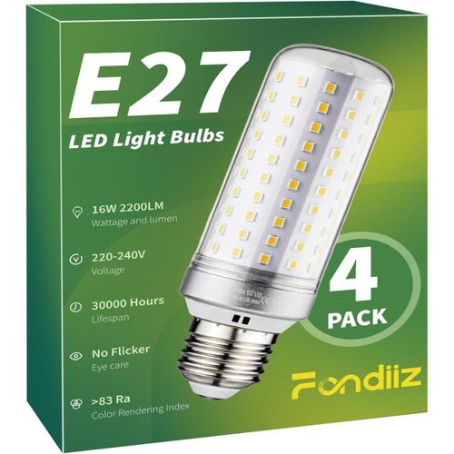 Ampoule E27 Blanc Neutre 4000k, 16w 2200lm Ampoule Led E27 Équivalent 200w Halogène, Lampe E27 Puissante Économie D'énergie, Ampoules Led Intérieur E27 Maïs 220-240v, Non-Dimmable[Amp740341]