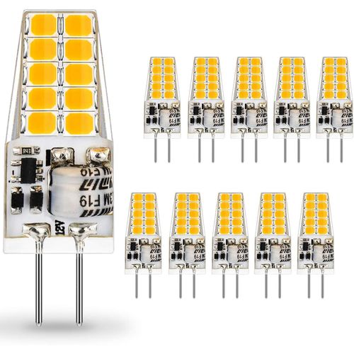Ampoule Led G4,3w Équivalent À Une Lampe Halogène 30w,Ampoules Led G4 Blanc Chaud 3000k 300lm,Non Dimmable Ac/Dc 12v 360 Degrés,10 Pièces[Amp740481]