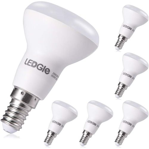 Petite Ampoules Led E14, Reflecteur 6w 500lm Équivalent Ampoule Incandescente 50w, Avec Culot À Vis, 3000k-Blanc Chaud, Faisceau De 180°Lot De 6[Amp740593]