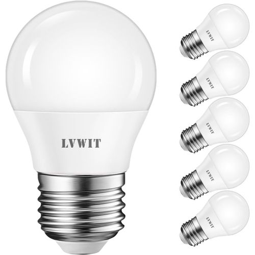 4.5w Ampoules Led E27 G45, Equivalente À Ampoule Incandescence 40w, 470lm 6500k Blanc Froid, Non-Dimmable, Lot De 6[Amp740288]