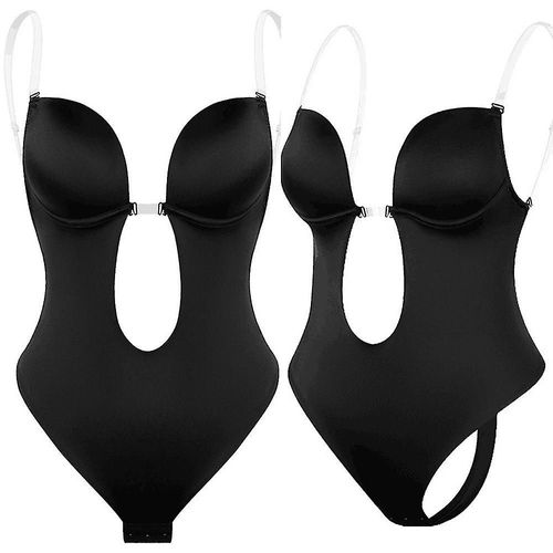 Vêtement Sculptant Dos Nu Pour Femmes, Coupe Basse, Grande Taille, Body En V Profond, Une Pièce, S