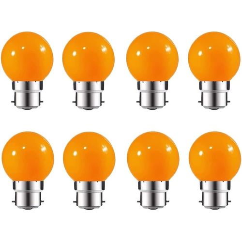 Lot De 8 Ampoule Led Couleur B22 2w Équivalente 20w Ac 220v-240v B22 Baïonnette Ampoules Guirlande Led Ampoules Multicolore Pour Maison Bar Fête Décoration D'ambiance, Orange[Amp743913]