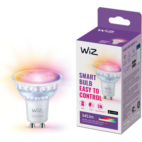 Ampoule En Verre Led Intelligente Gu10 - Remplacement Gu10 50w, 16 Millions De Couleurs, Wi-Fi/Bluetooth, Commande Vocale/Application, Fonctionne Avec Google Home, Alexa Et Homekit[Amp743578]