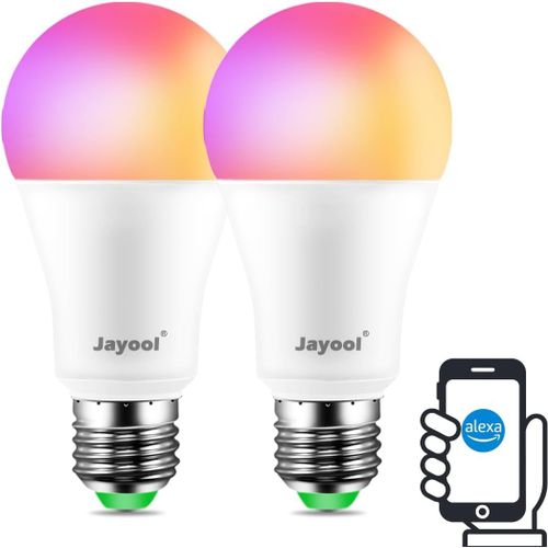 Ampoule Connectée Alexa, E27 Ampoule Led Couleur, Blanc Froid À Blanc Bhaud Réglable, 16 Millions De Couleurs Rgb, 1200lm =120w, No Google Home (Lot De 2)[Amp742974]