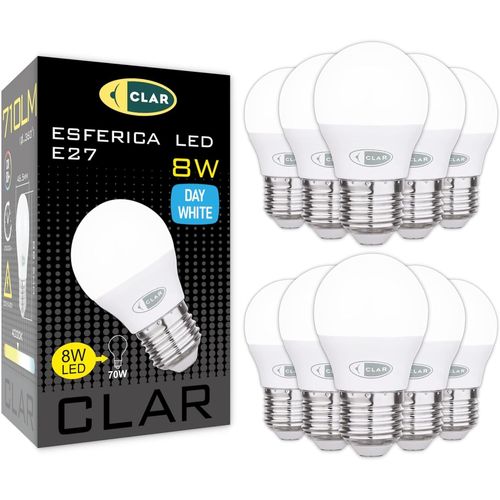 Ampoule Led E27 8w, Petite Ampoule Led E27 4000k, Équivalent 60w-70w Blanc Neutre 4000k (Pack 10)[Amp742852]