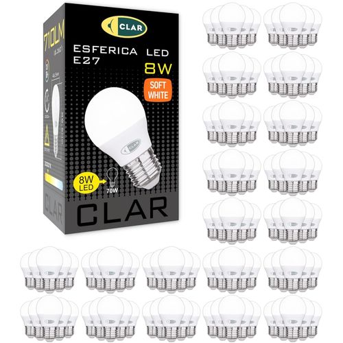 Ampoule Led E27 8w, Petite Ampoule Led E27 3000k, Équivalent 60w-70w Blanc Chaud 3000k (Pack 100)[Amp742860]