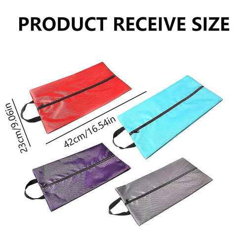 Sacs à chaussures légers avec fermeture éclair, 4 pièces, pour hommes et femmes, robustes et lisses, en Nylon imperméable