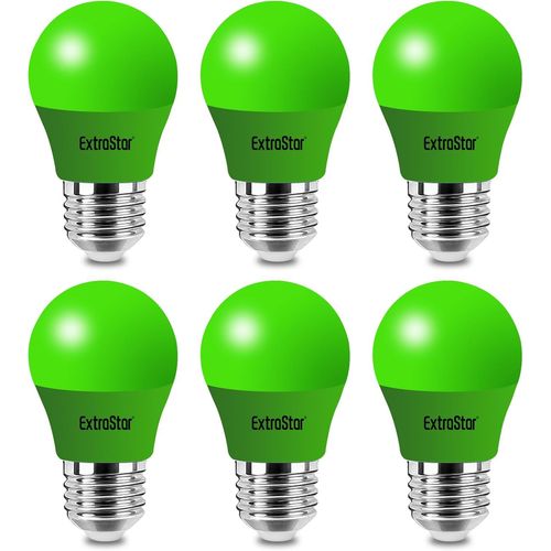 Ampoule Led Couleur E27 4W Équivalente 40W Ac 220V-240V, Ampoules Guirlande Couleur Led G45, Orange Rouge Jaune Bleu Vert Pour Lumières De Noël De Patio Extérieur (Vert, Lot De 6)[AMP743637]
